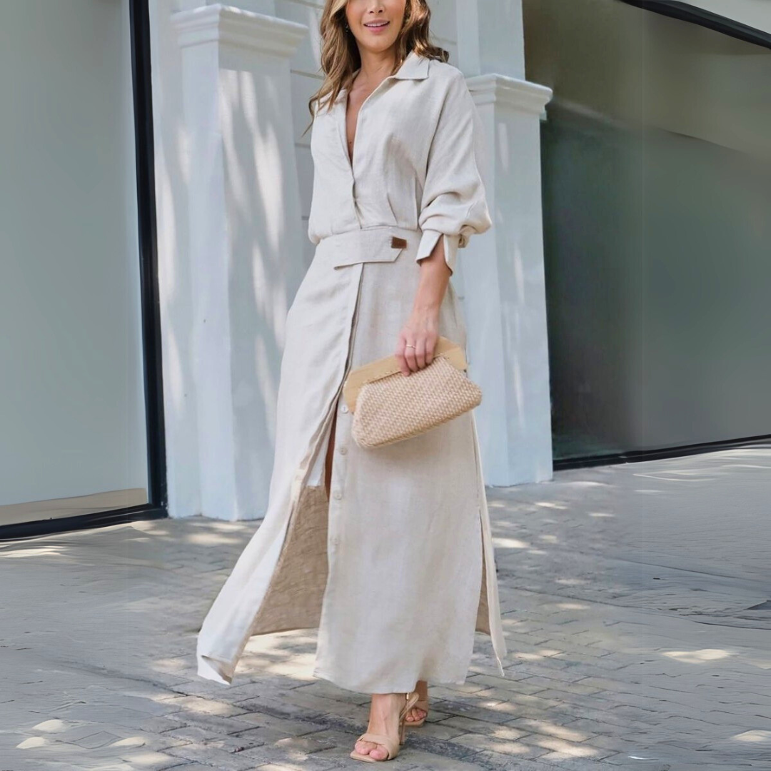 みれい|パリ仕立て Vネックマキシワンピース